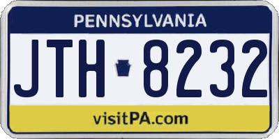 PA license plate JTH8232