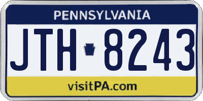 PA license plate JTH8243