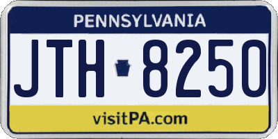 PA license plate JTH8250