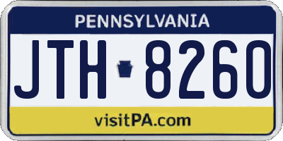 PA license plate JTH8260