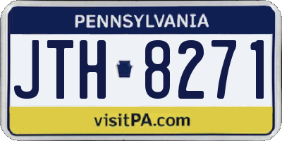 PA license plate JTH8271