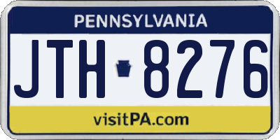 PA license plate JTH8276
