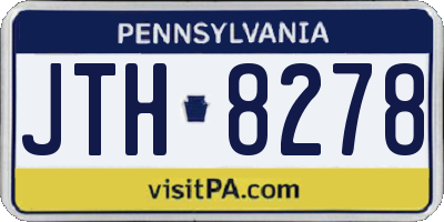 PA license plate JTH8278