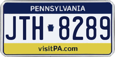 PA license plate JTH8289