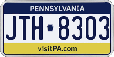 PA license plate JTH8303