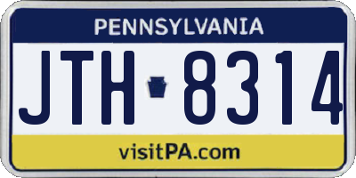 PA license plate JTH8314