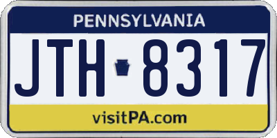PA license plate JTH8317