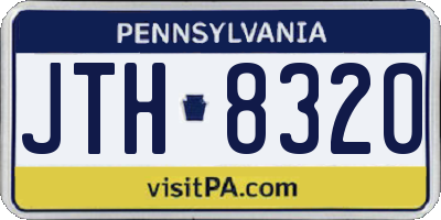 PA license plate JTH8320