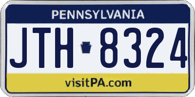 PA license plate JTH8324