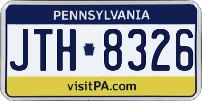 PA license plate JTH8326