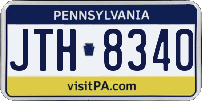 PA license plate JTH8340