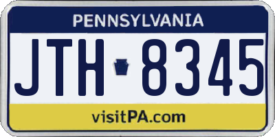 PA license plate JTH8345