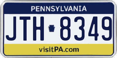 PA license plate JTH8349