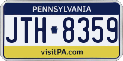 PA license plate JTH8359