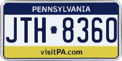 PA license plate JTH8360