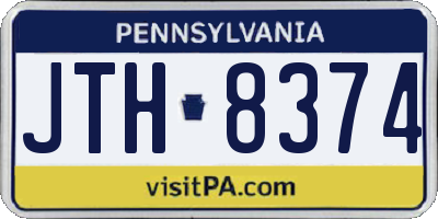 PA license plate JTH8374