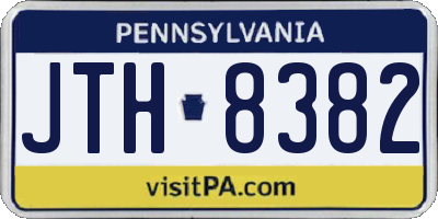 PA license plate JTH8382