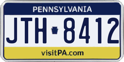 PA license plate JTH8412