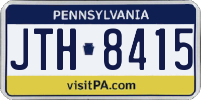 PA license plate JTH8415