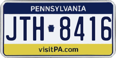 PA license plate JTH8416