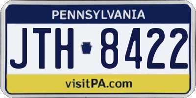 PA license plate JTH8422