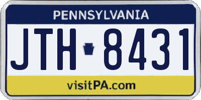 PA license plate JTH8431