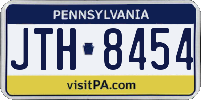 PA license plate JTH8454