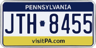 PA license plate JTH8455
