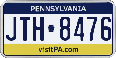 PA license plate JTH8476