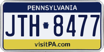 PA license plate JTH8477
