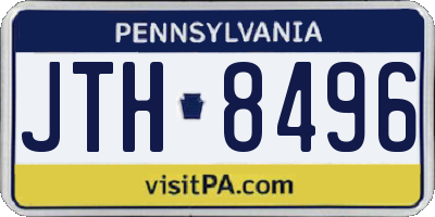 PA license plate JTH8496