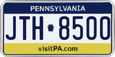 PA license plate JTH8500