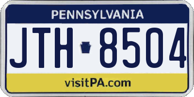 PA license plate JTH8504