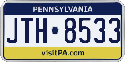 PA license plate JTH8533