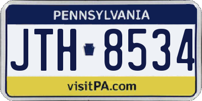 PA license plate JTH8534