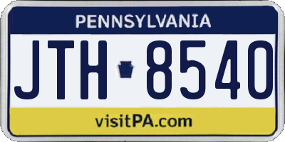 PA license plate JTH8540