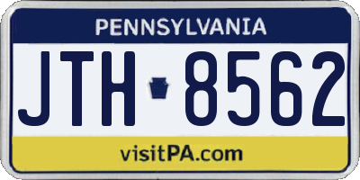 PA license plate JTH8562