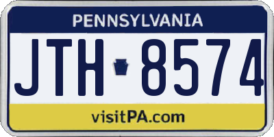 PA license plate JTH8574