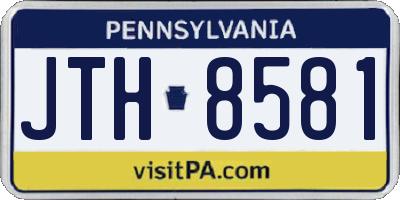 PA license plate JTH8581