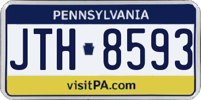 PA license plate JTH8593