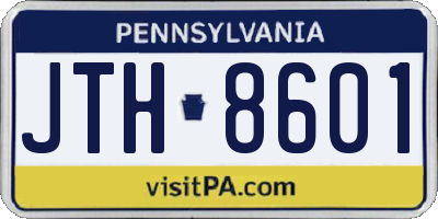 PA license plate JTH8601