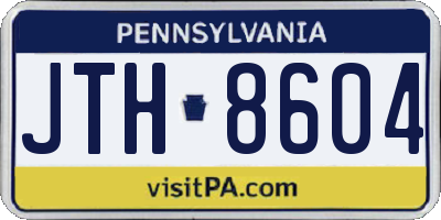PA license plate JTH8604