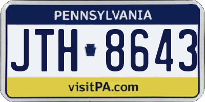 PA license plate JTH8643