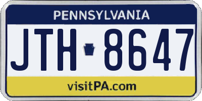 PA license plate JTH8647
