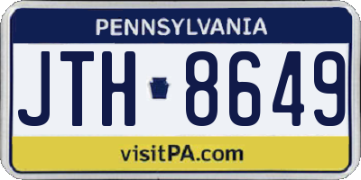 PA license plate JTH8649