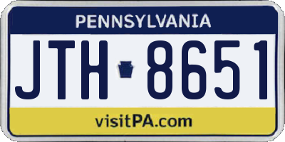 PA license plate JTH8651