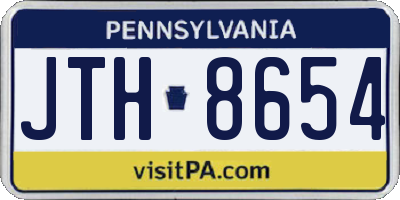 PA license plate JTH8654
