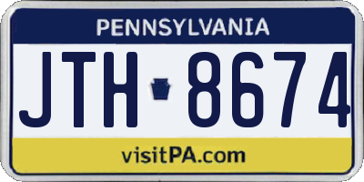 PA license plate JTH8674