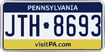 PA license plate JTH8693