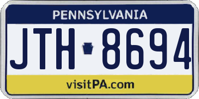 PA license plate JTH8694